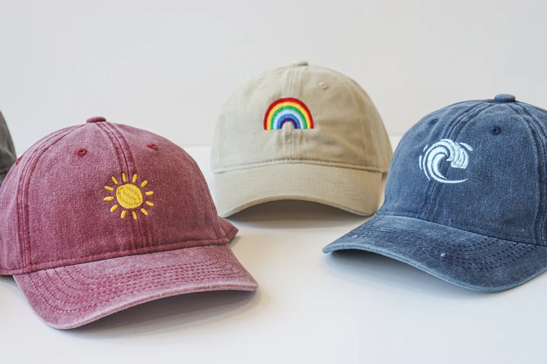 Otter Hat Embroidered Corduroy Cap - Nature Lover Gift, Vintage Inspired, Hiking, Camping Dad Hat