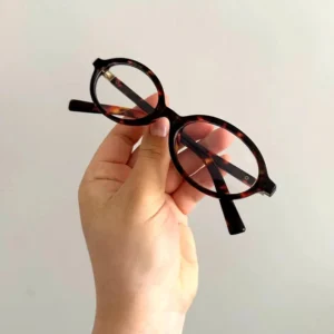 Women s Vintage vibe Oval Plain Glasses Anti-blue Light Eyeglasses Retro