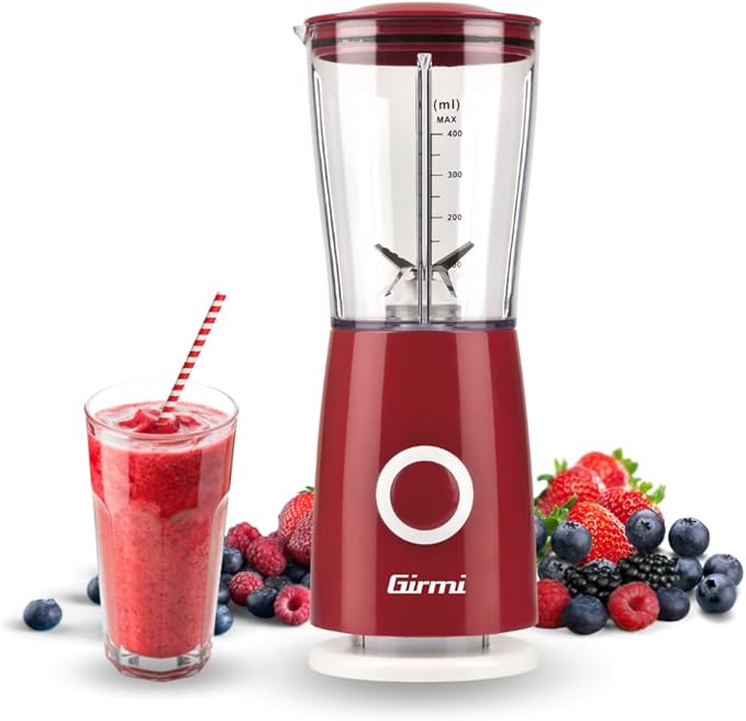 Girmi FR03 Electric Blender 170W 4 Stainless Steel Blades 500ml Red