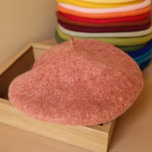 100% Wool Beret: Solid Color French Style Vintage Cap