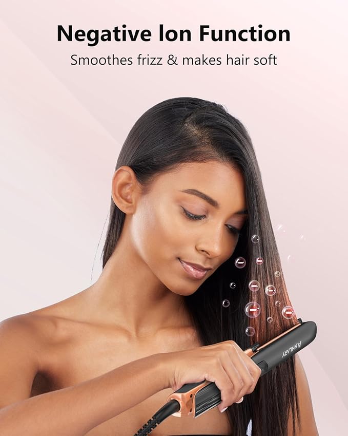 Hair Straightener 1 Inch Flat Iron and Curler 2 in 1