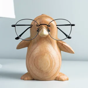Penguin Eyeglasses Stand, Glasses Holder, Wooden Animal Sculpture, Sunglasses Organizer, Library Decor, Reading Room Decor, Gift for Him