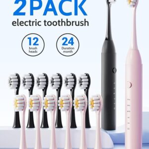 Pack Electric Toothbrush Set, Comes with 12 Brush Head