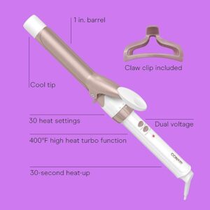 Conair Double Ceramic 1-Inch Curling Iron with Claw Clip