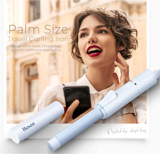 Ceramic 3/4 Inch Mini Curling Iron for Short Hair