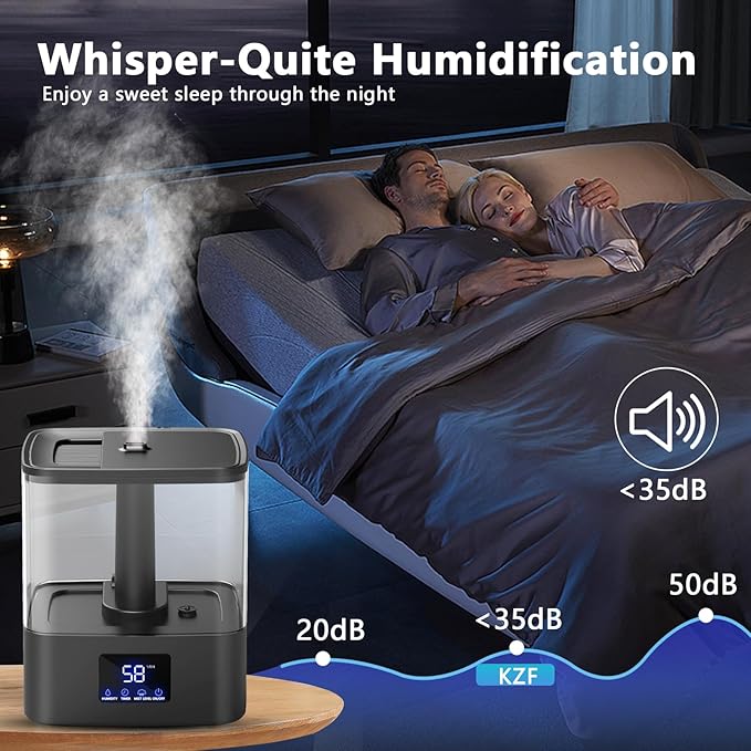 KZF 4L Top Fill Humidifiers for Bedroom & 60H Runtime