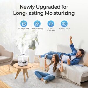 CHIVALZ Humidifiers for Bedroom, 6L